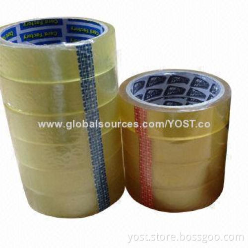 Yellowish large core stationery tape, made of BOPP